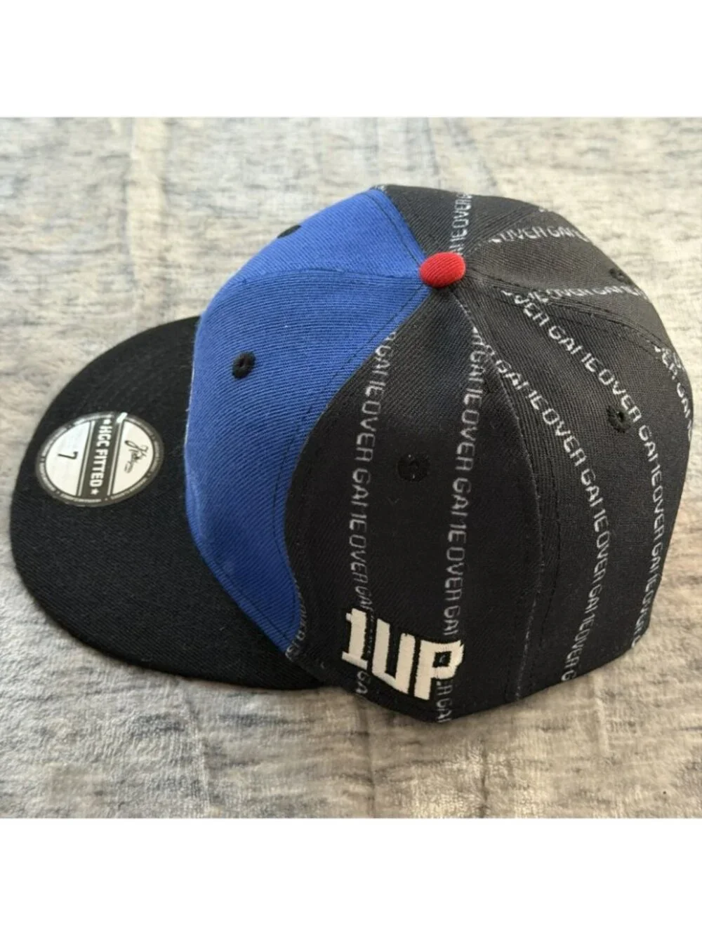 Headgear Classics Pac-Man Fitted Hat Size 7 Blue Black Super Gamer Arcade Cap